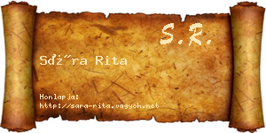Sára Rita névjegykártya