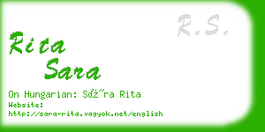 rita sara business card